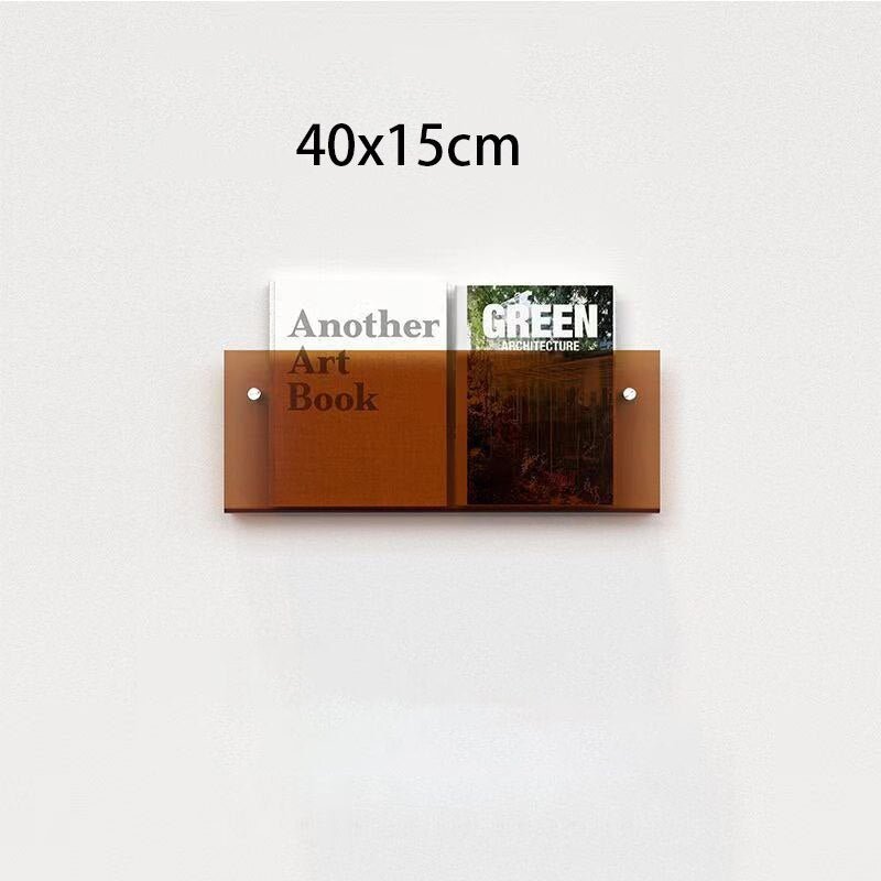 Wall-Mounted Magazine Holder | Floating Acrylic Design | 50cm Wide & Eco-Friendly | Space-Saving Storage