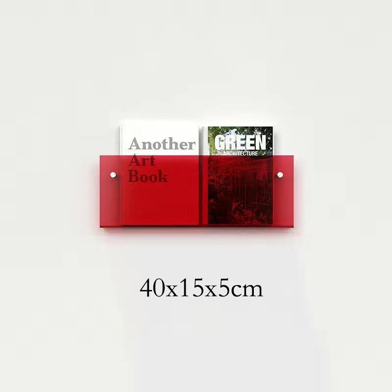 Wall-Mounted Magazine Holder | Floating Acrylic Design | 50cm Wide & Eco-Friendly | Space-Saving Storage
