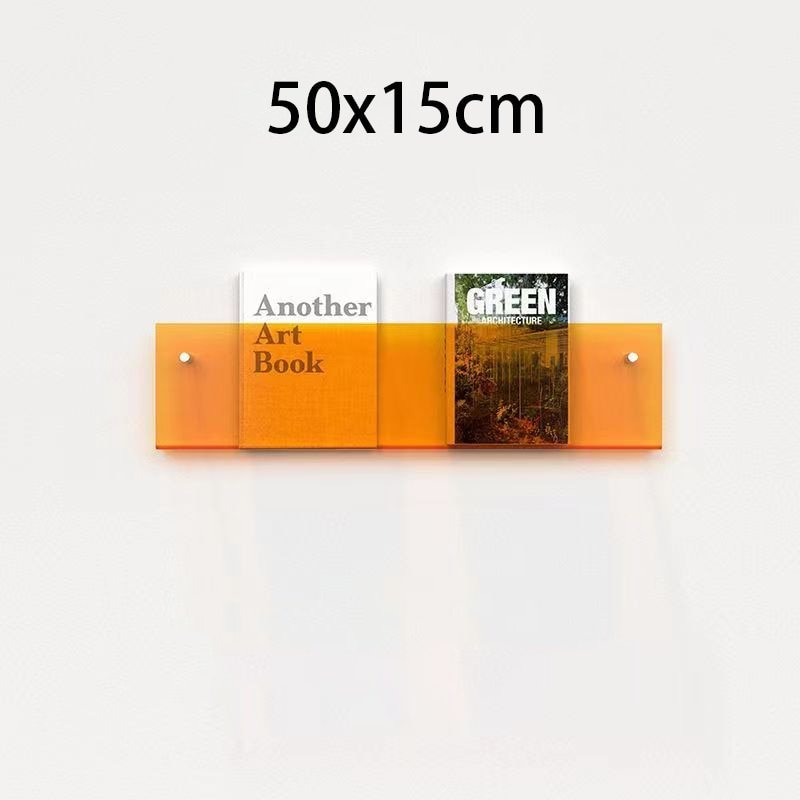 Wall-Mounted Magazine Holder | Floating Acrylic Design | 50cm Wide & Eco-Friendly | Space-Saving Storage