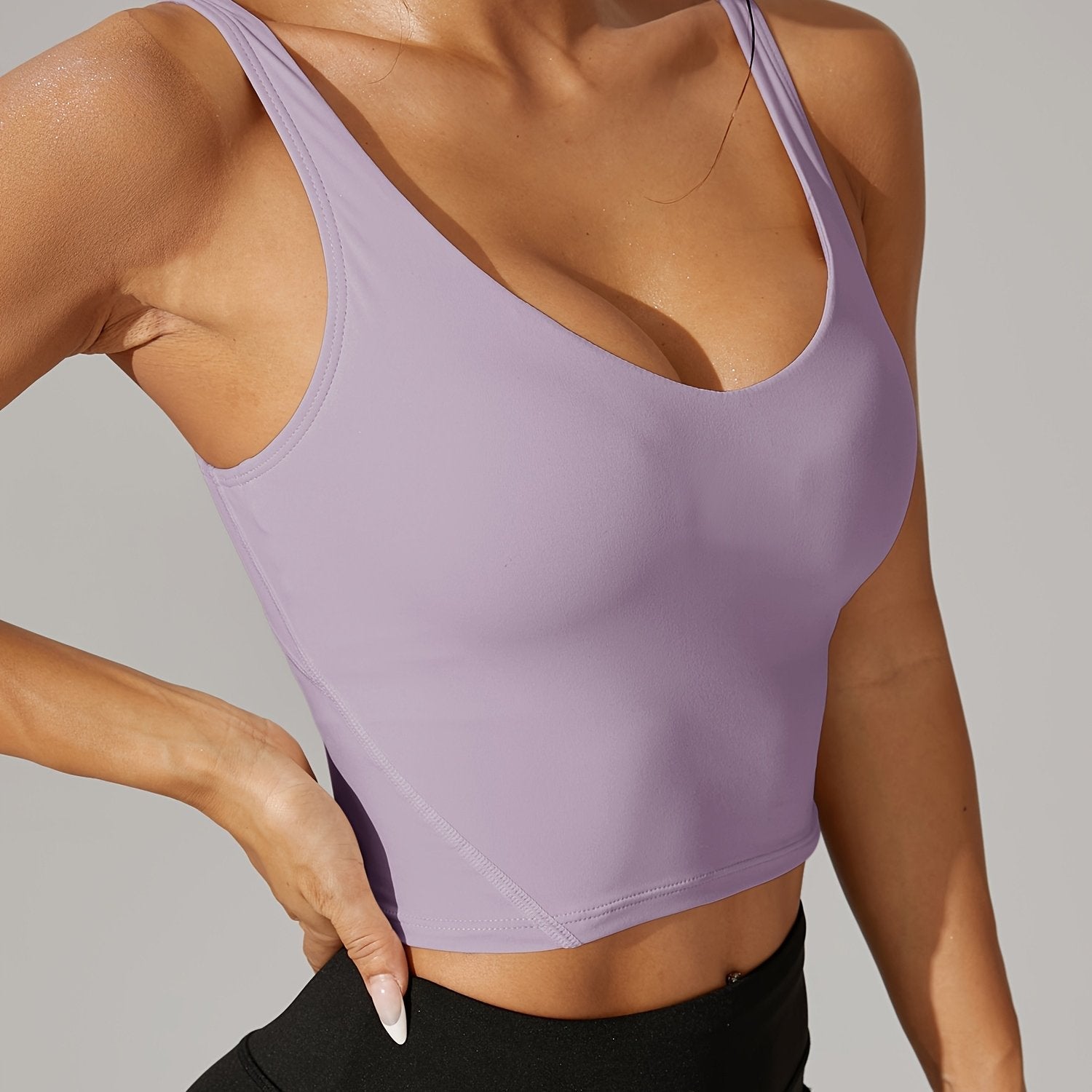 Versatile Backless V-Neck Crop Top for Active Lifestyles