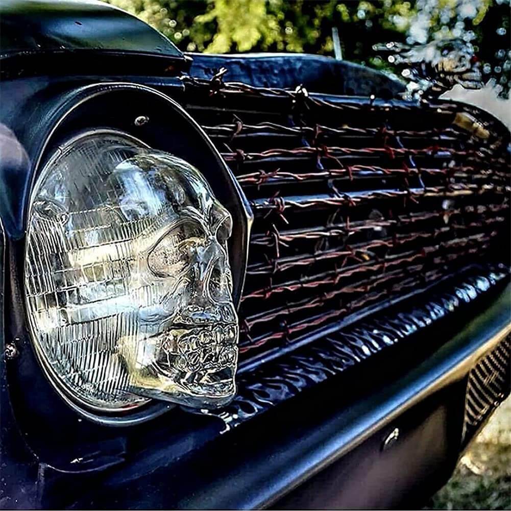 Skull Headlight Covers for Cars Halloween Decor Durable Protection