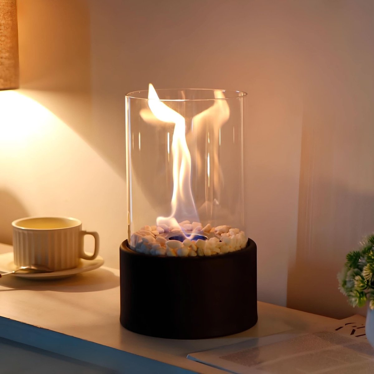 IllumiGlow Refillable Glass Oil Lamp for Elegant Lighting