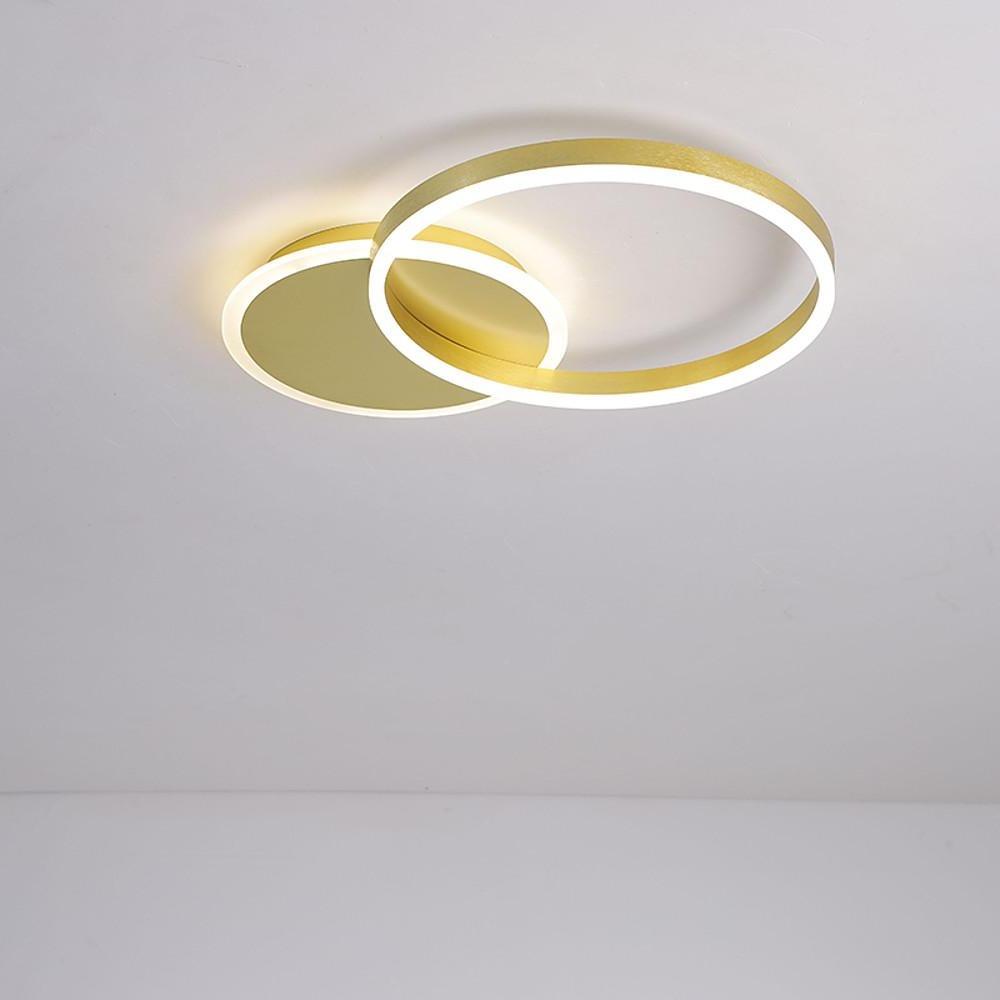 2-Light Dimmable LED Modern Flush Mount Ceiling Light Fixture with Geometric Design