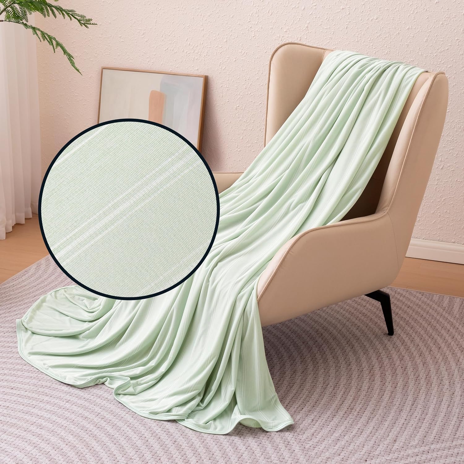Lightweight Reversible Blanket for Hot Sleepers | Soft Thin Throw for Couch & Bed