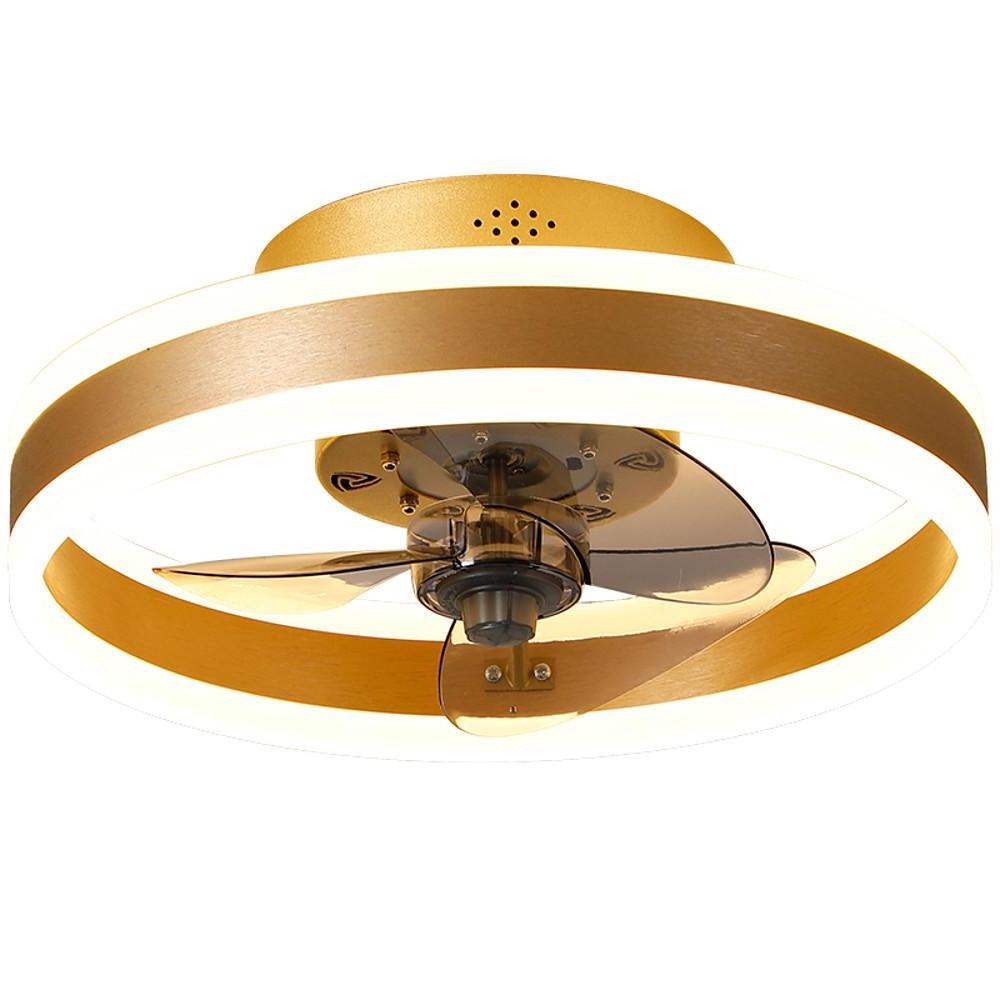 16'' Modern Flush Mount Dimmable Circular Ceiling Fan Light LED Chandelier with Fan by Taavita