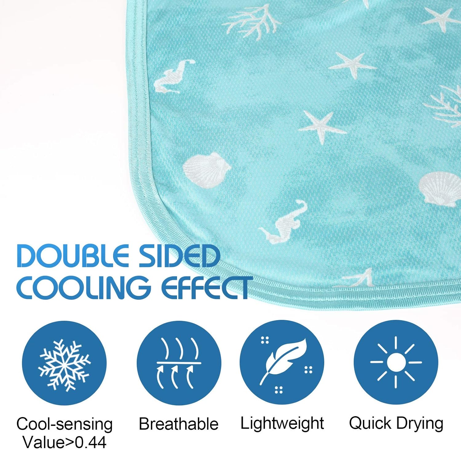 Lightweight Double-Sided Cooling Throw Blanket for Warm Sleepers