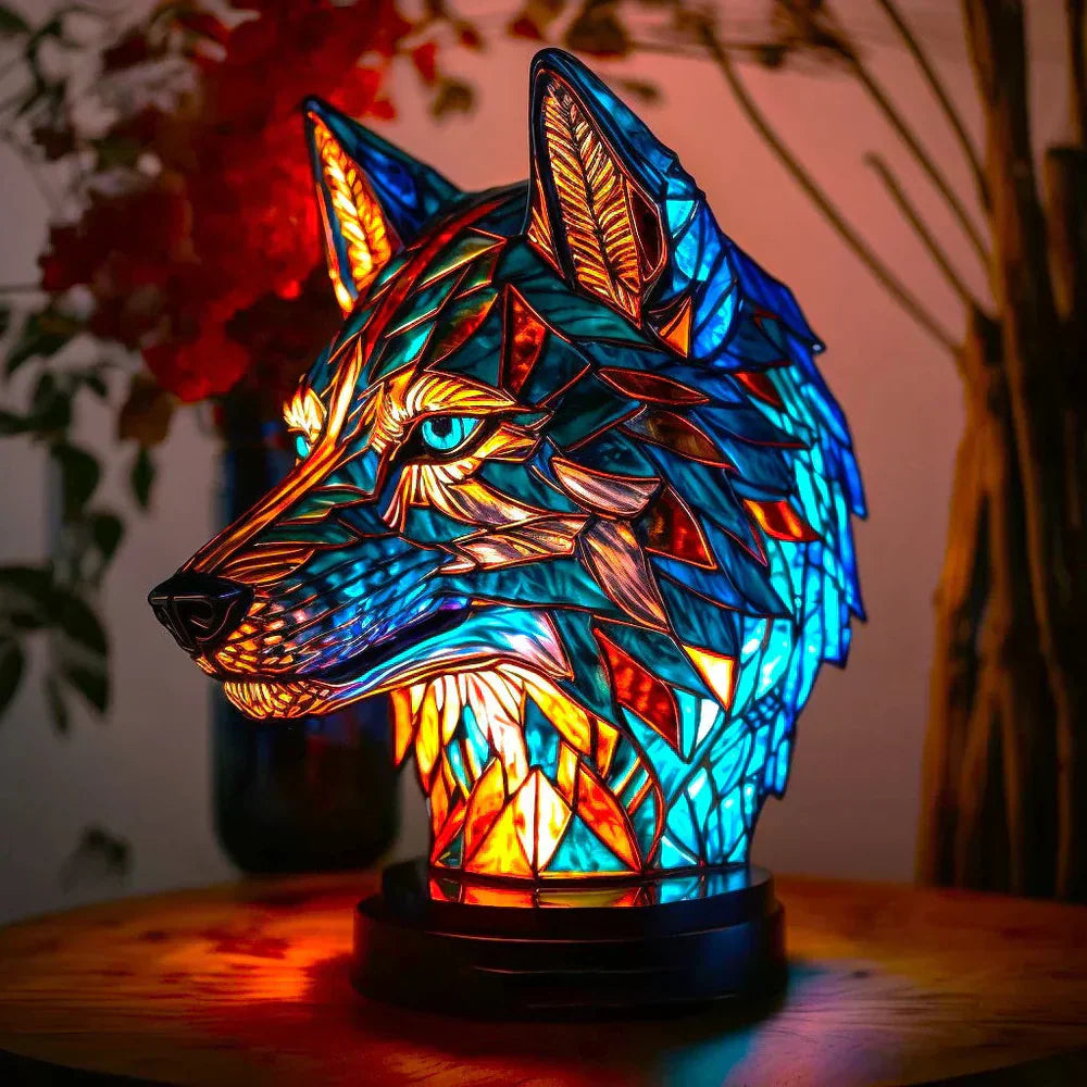 Artistic Animal Stained Glass Table Lamp - Elegant Bedside Light