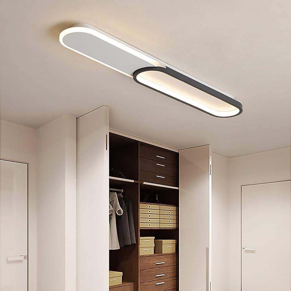 2-Light Rectangle Flush Mount Ceiling Light - Minimalist LED Light by Taavita
