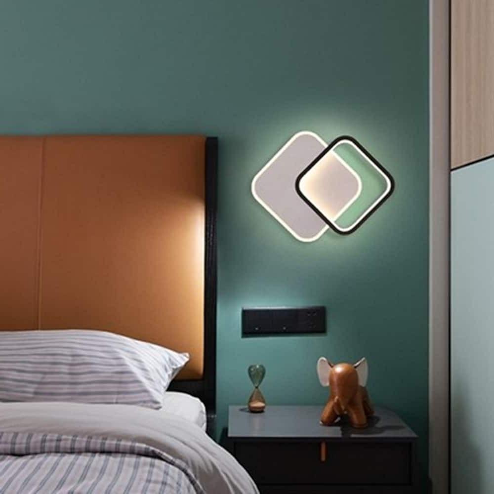 2 Square LED Acrylic Reflective Flush Mount Ceiling Light Design