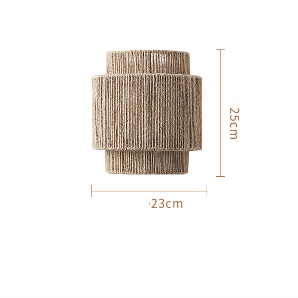 Rowan — Handwoven Hemp Rope Wall Lamp with Warm Ambient Light