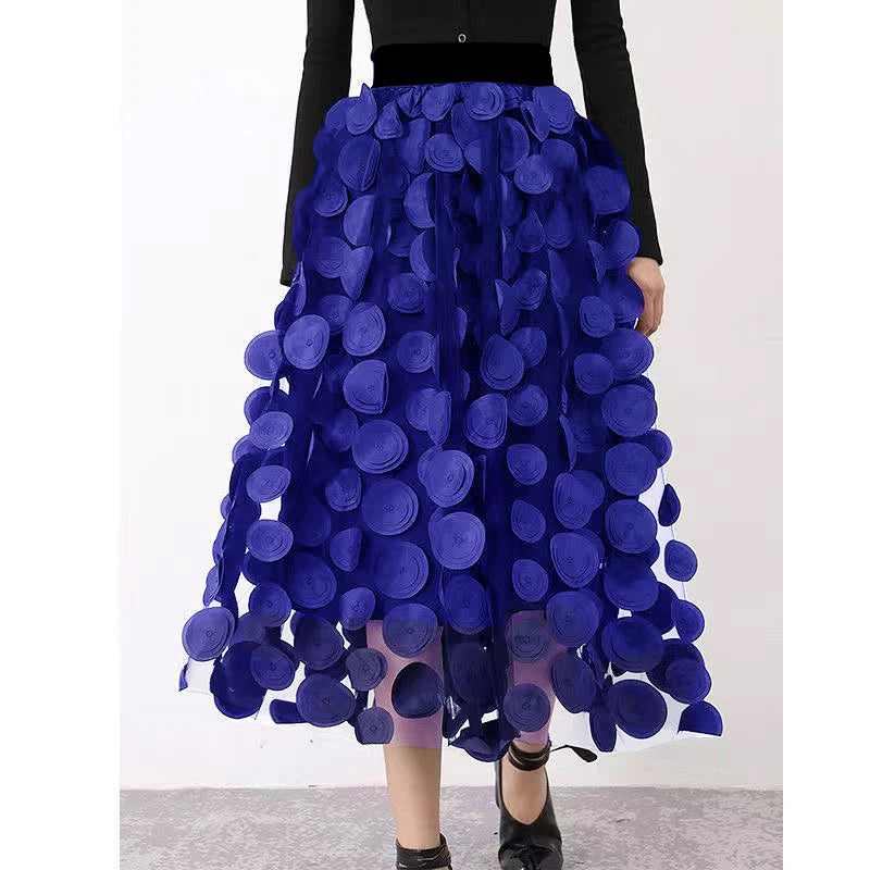 Women’s Skirt | Polka Dot & Tulle Patchwork | Lightweight Fabric | Comfortable Fit