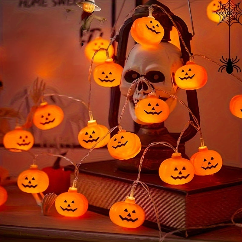 Battery Operated LED Pumpkin String Lights for Halloween Decor