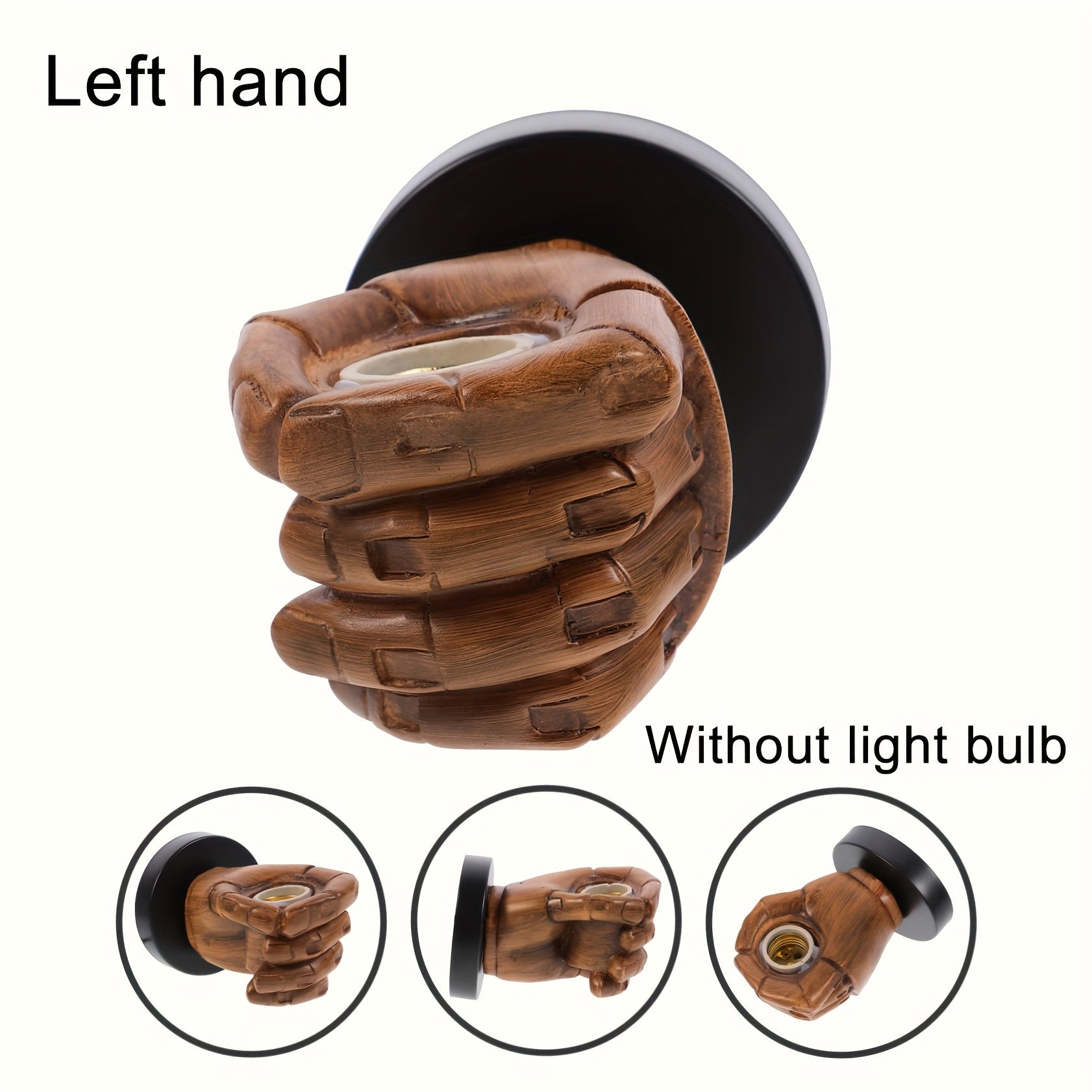 Sculptural Hand Design Wall Light with E26 Socket for Industrial Decor