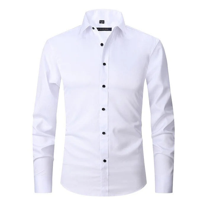 Men’s Stretch Button-Down Dress Shirt | Wrinkle Resistant & Breathable Fabric | Slim Fit Design | Comfortable Fit