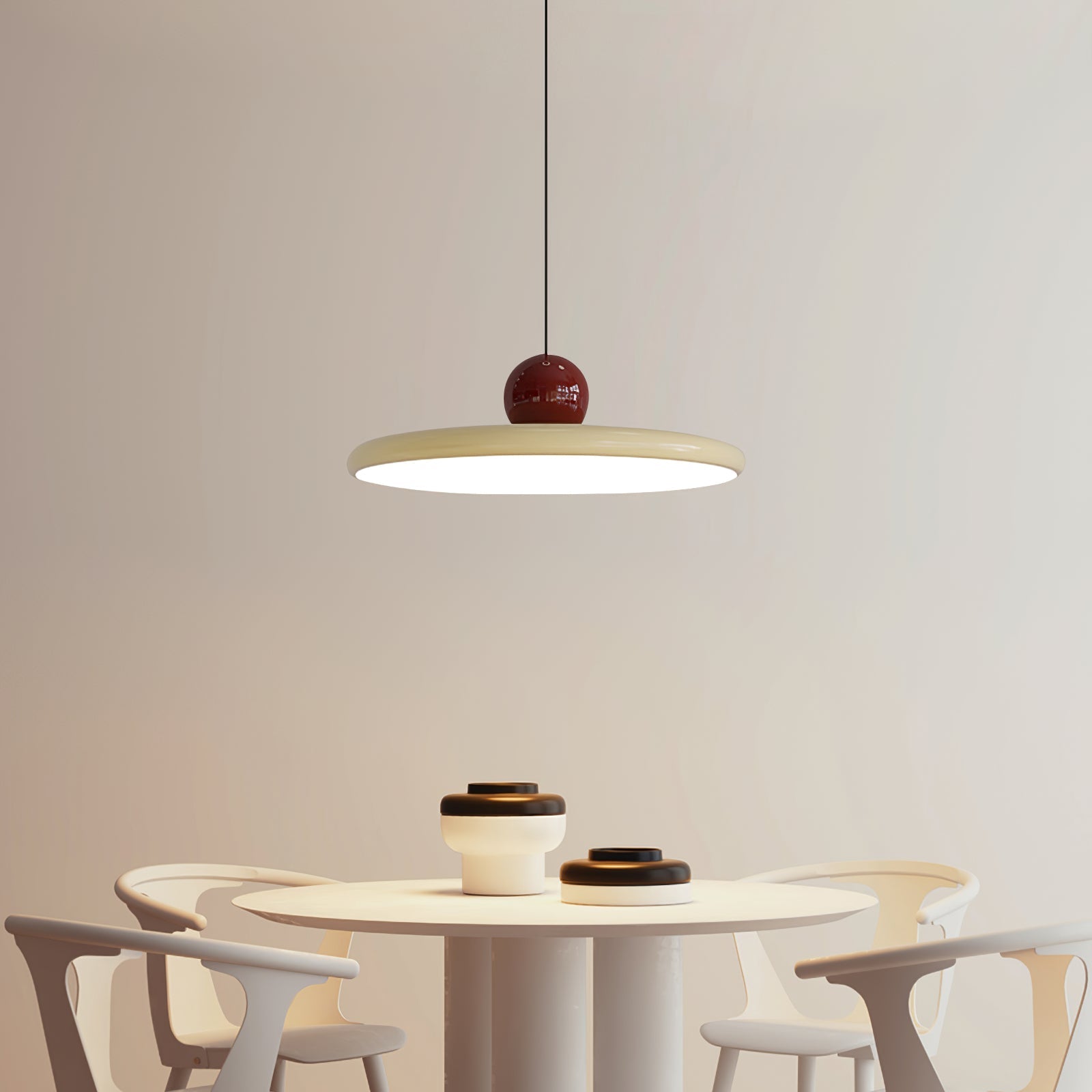 Circular LED Ring Pendant Light | Minimalist Glossy Design | Metal & Acrylic | Adjustable Hanging Height