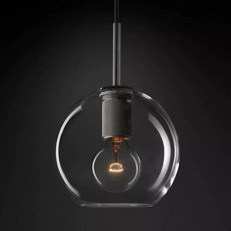 Lumora Globe Pendant Light — Adjustable Solid Brass Ceiling Fixture