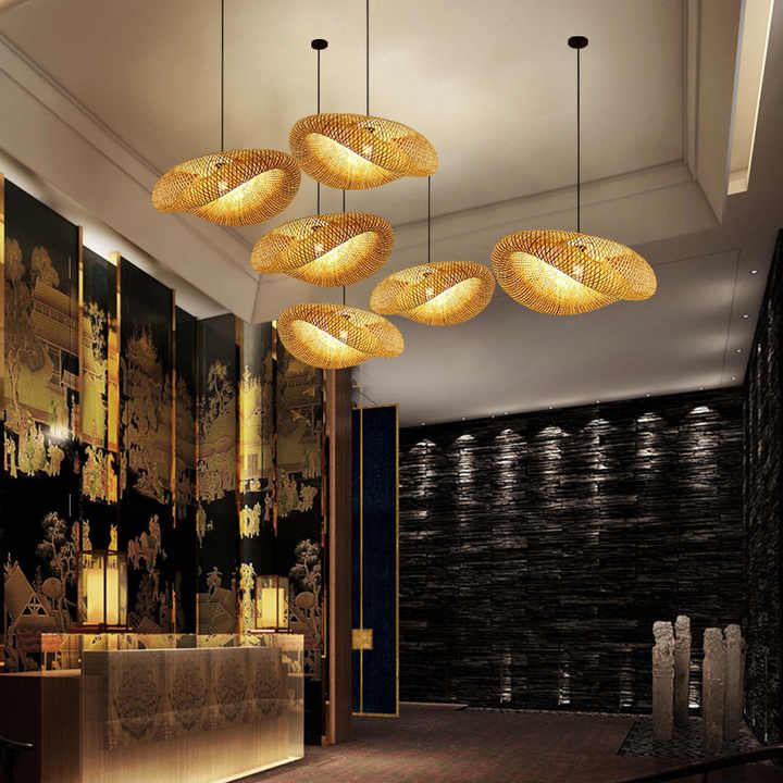 Liora — Handcrafted Bamboo Pendant Light with Rattan Shade