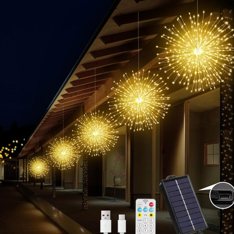 LED Outdoor Decoration Lights – Automatic Solar Fireworks