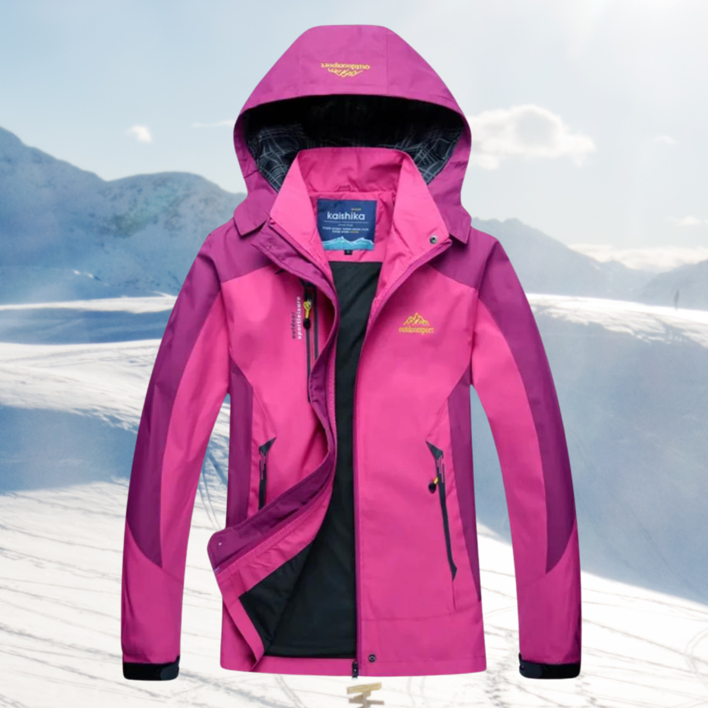 Women’s Waterproof Hiking Jacket | Waterproof & Windproof Design | Zippered Pockets & Hood | Comfortable Fit for Outdoor Use