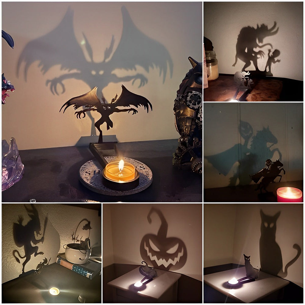 Halloween Metal Candle Holder Decorative Pumpkin Skull Design