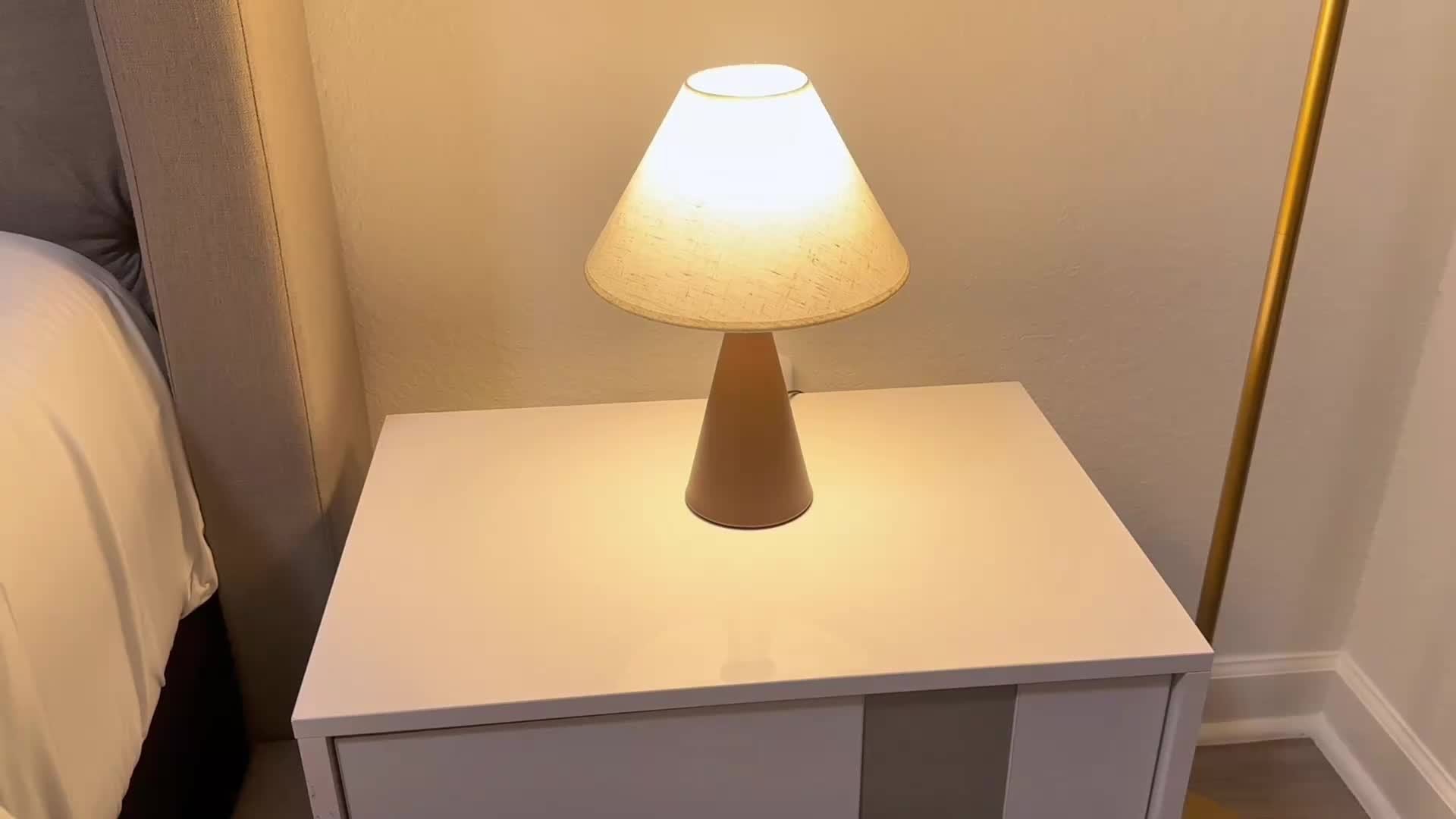 Elegant Dual Bedside Lamps with Adjustable Color Shades
