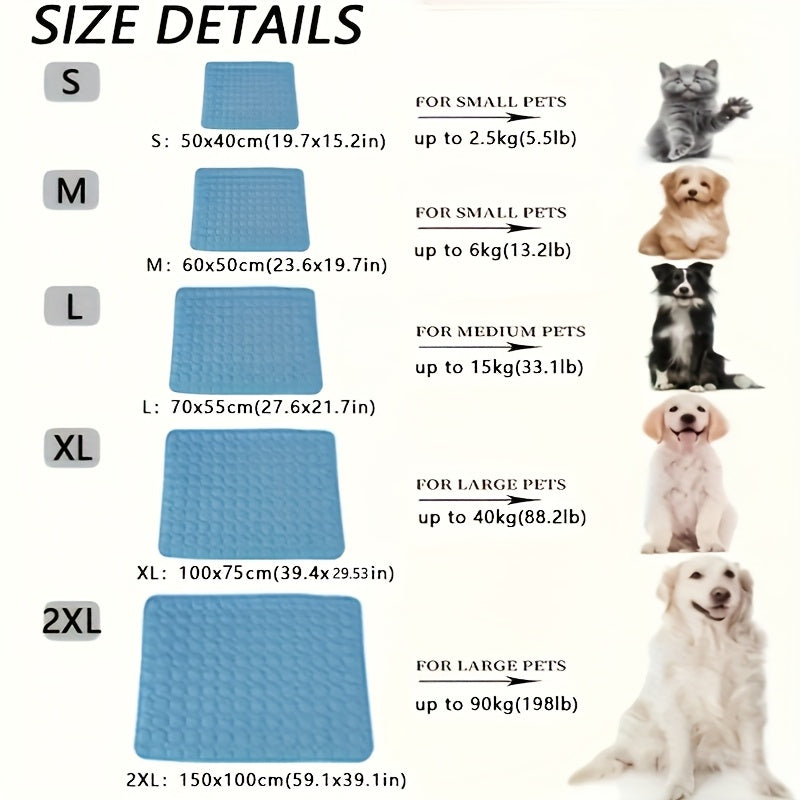 Cooling Mat for Dogs And Cats: Breathable, Washable Pet Bed with Polyester Fiber Filling, Ideal for Summer, Car Seat And Small House Covers, Dog Cooling Mat