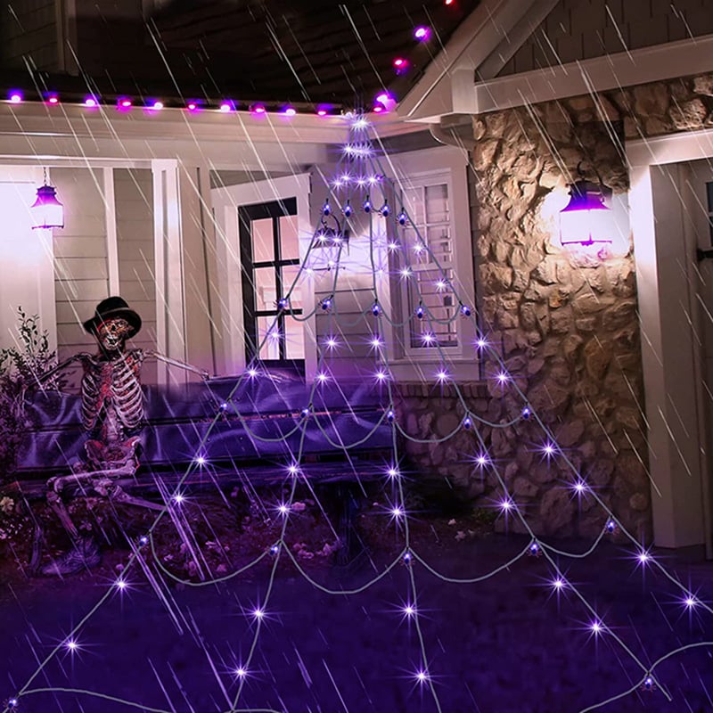 16.4ft Glowing Spider Web Halloween Decoration for Outdoor & Indoor