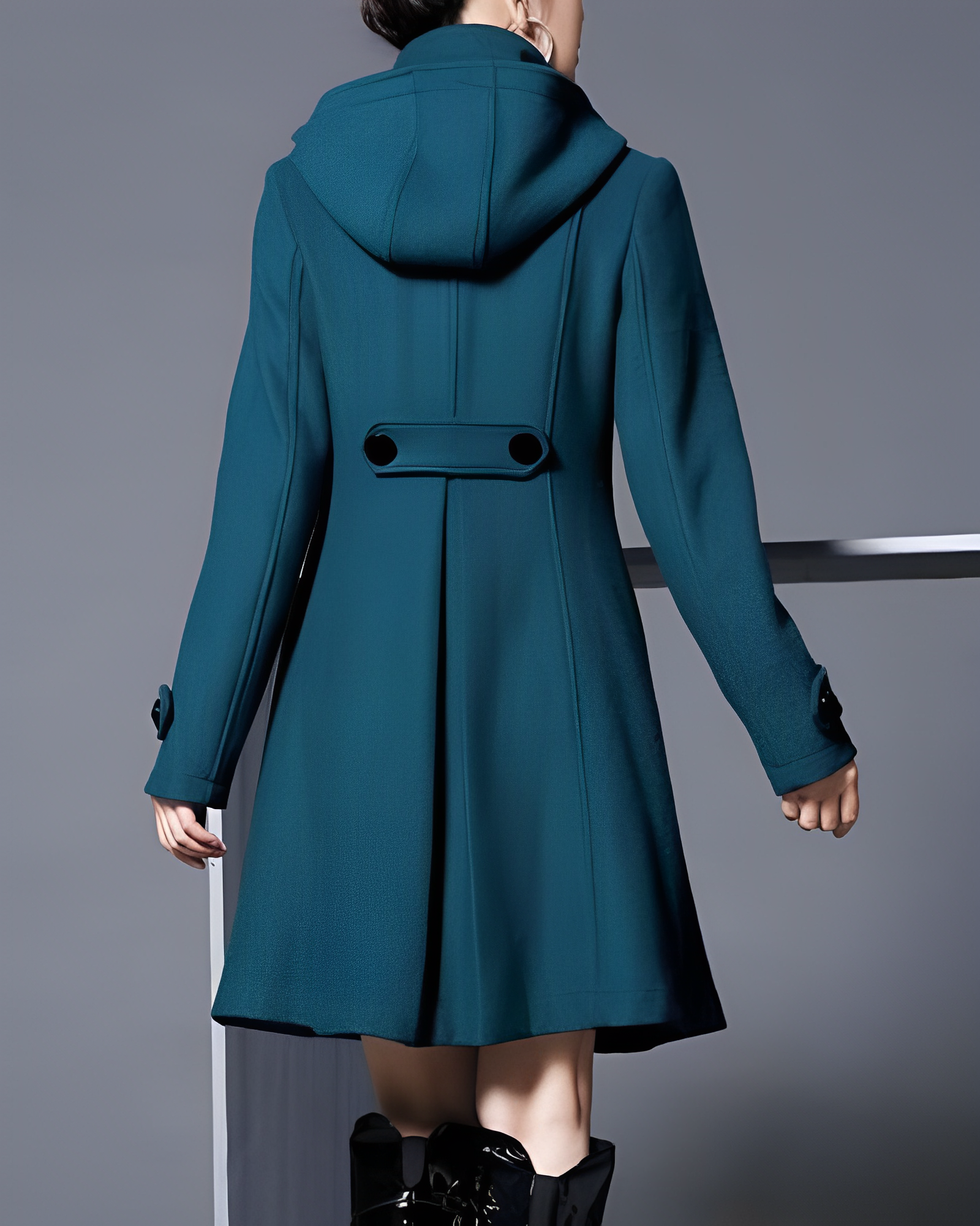 Women’s Wool-Blend Coat | Side Pockets & Double-Breasted Buttons | Adjustable Fit | Weather-Resistant Fabric