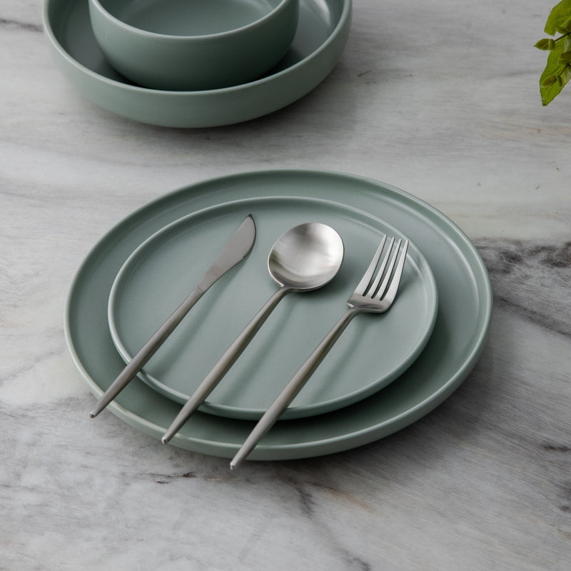 OrléneSet — Matte Titanium Flatware Set with Minimalist Design