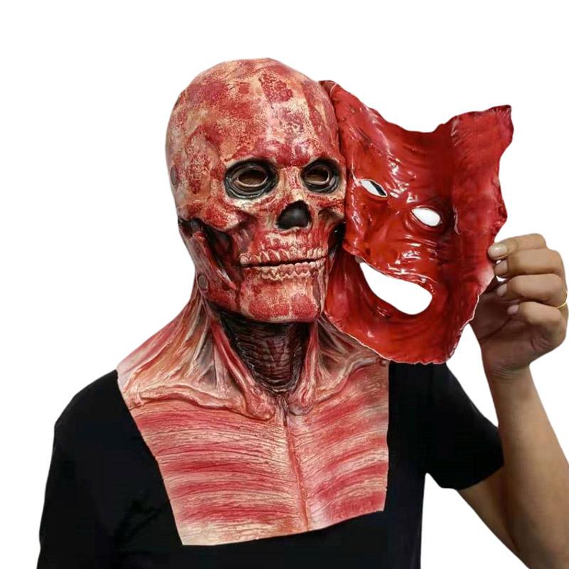 Realistic Halloween Skeleton Mask with Dual Terrifying Faces
