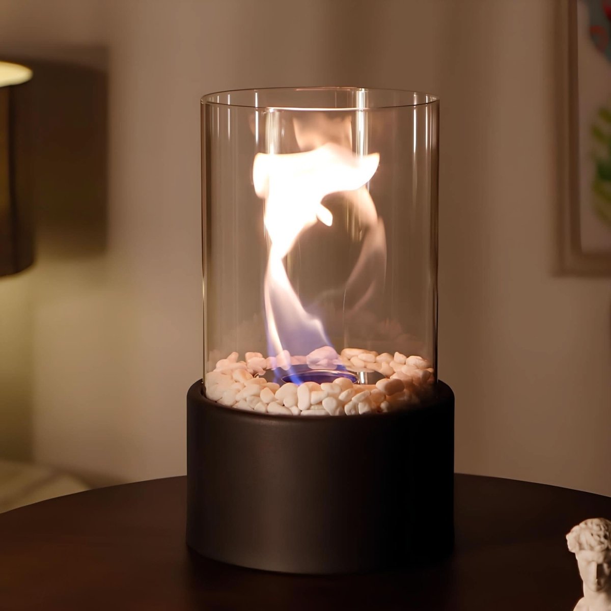 IllumiGlow Refillable Glass Oil Lamp for Elegant Lighting