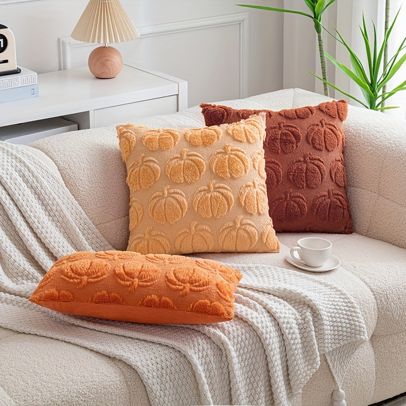 Embroidered Halloween Pumpkin Pillowcase with Zipper Closure