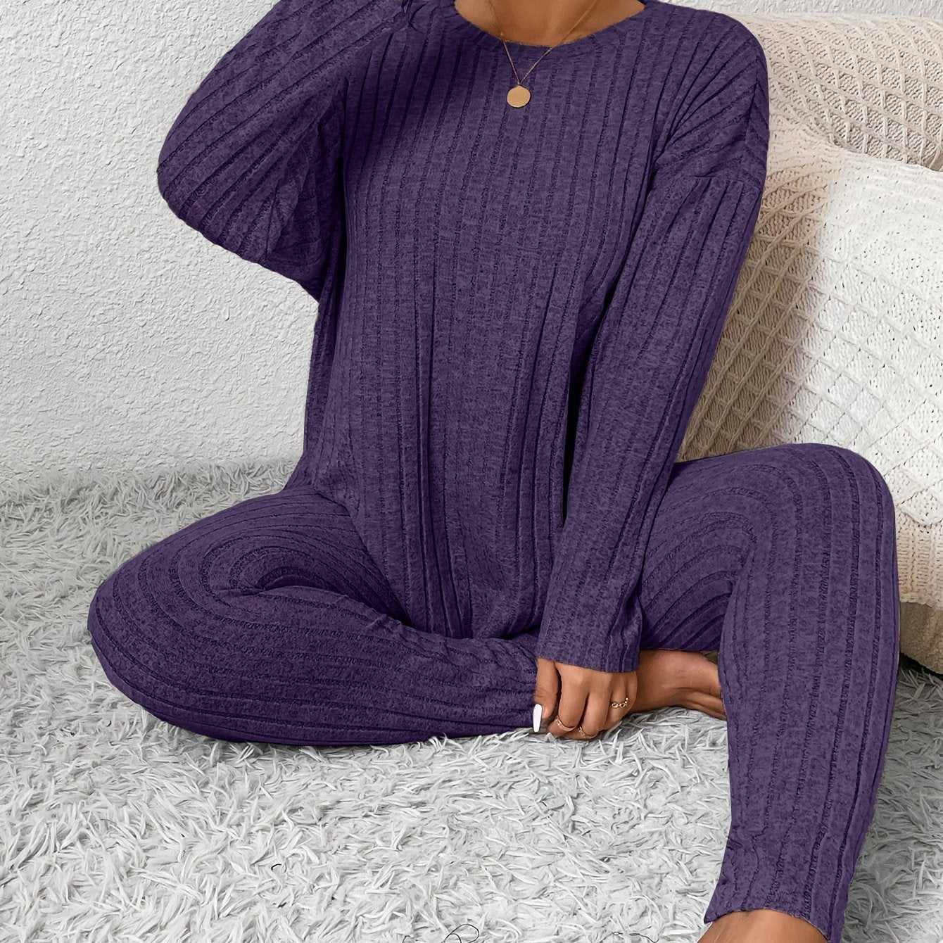 Plus Size Pajama Set | Long Sleeve | Lightweight Comfort | Polyester