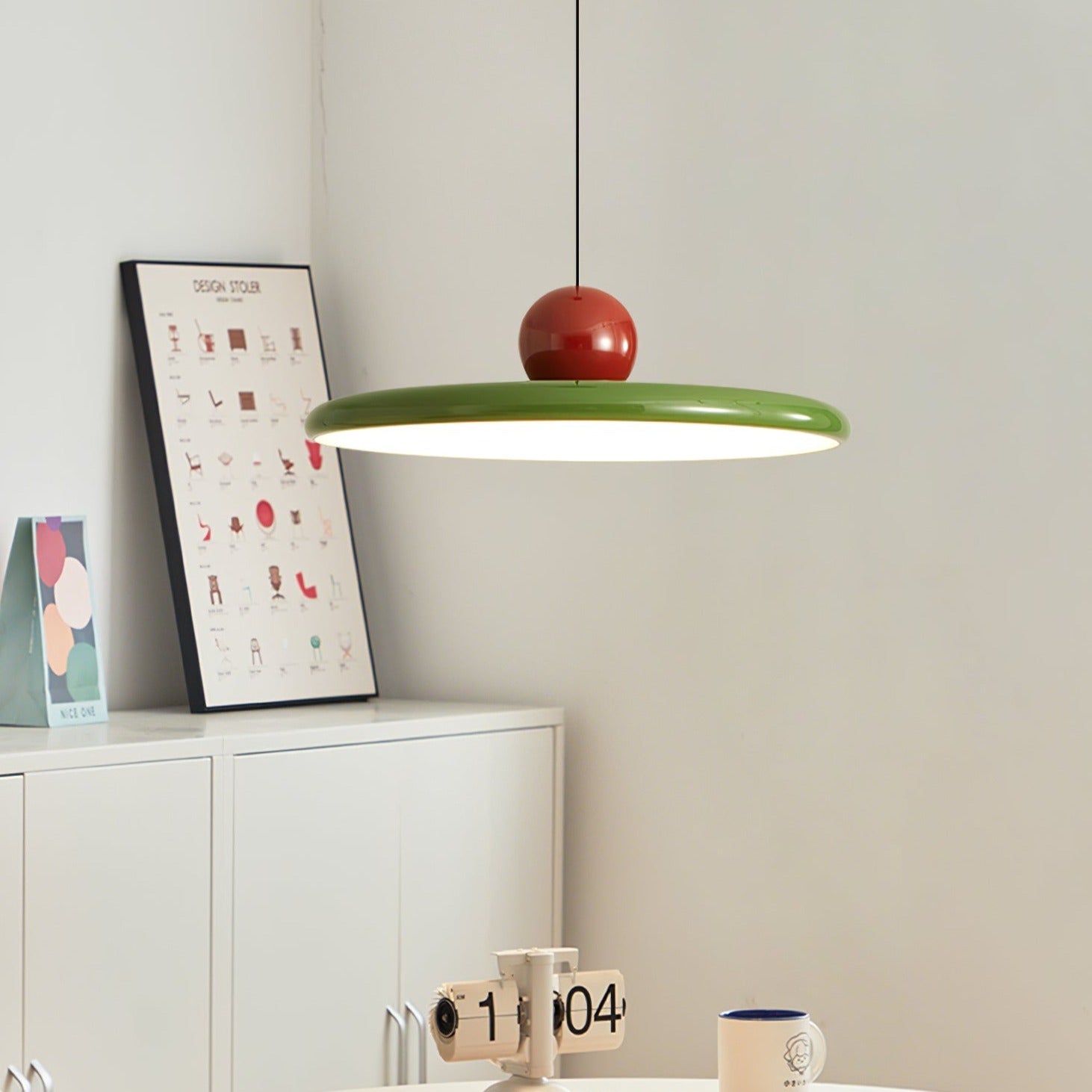 Circular LED Ring Pendant Light | Minimalist Glossy Design | Metal & Acrylic | Adjustable Hanging Height
