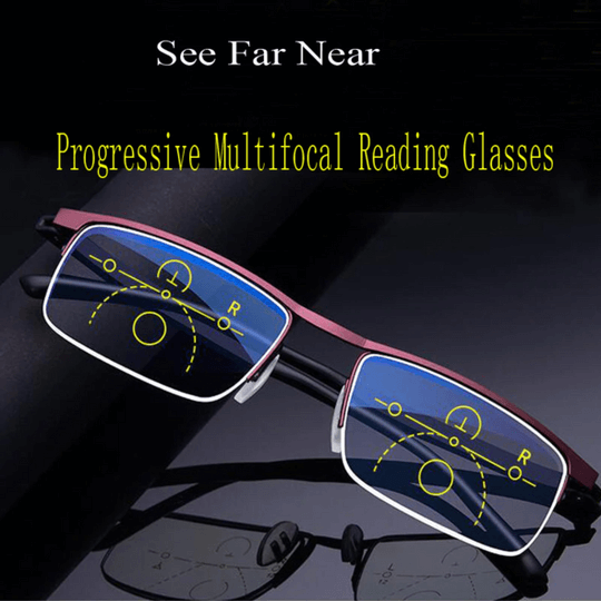 Smart Progressive Glasses | Multi-Zone Auto-Adaptive Lenses | Blue & UV Light Filtering | Comfortable Fit