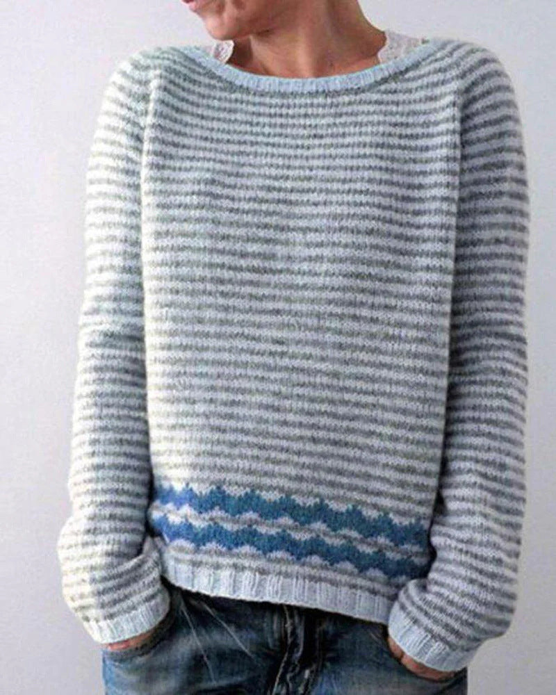 Women's Knit Crewneck Pullover Sweater | Soft Knit Fabric & Ribbed Cuffs | Lightweight Warmth | Comfortable Fit for Fall and Winter