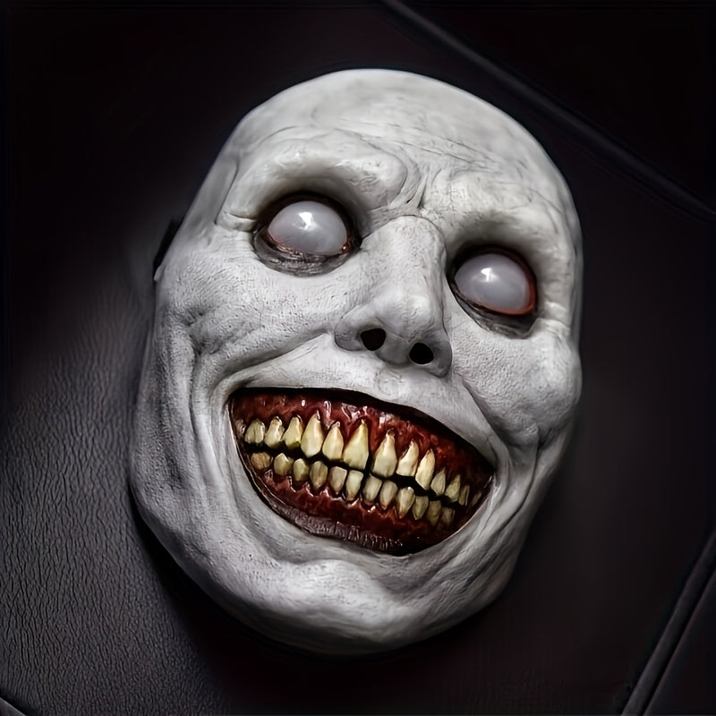 White Demon Halloween Mask Durable PVC Spooky Monster Costume Accessory