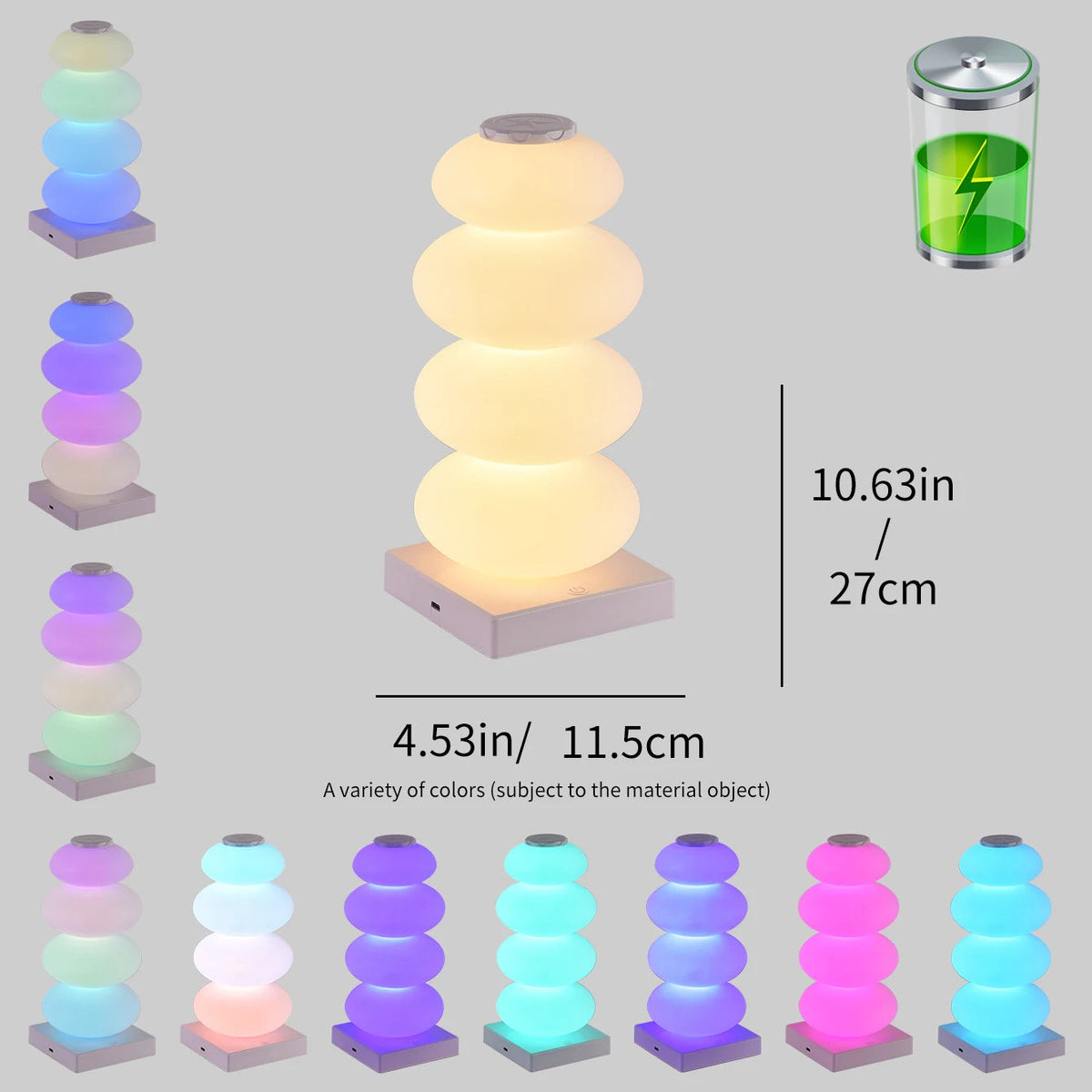 Touch Control RGB Nightstand Lamp with LED Lighting