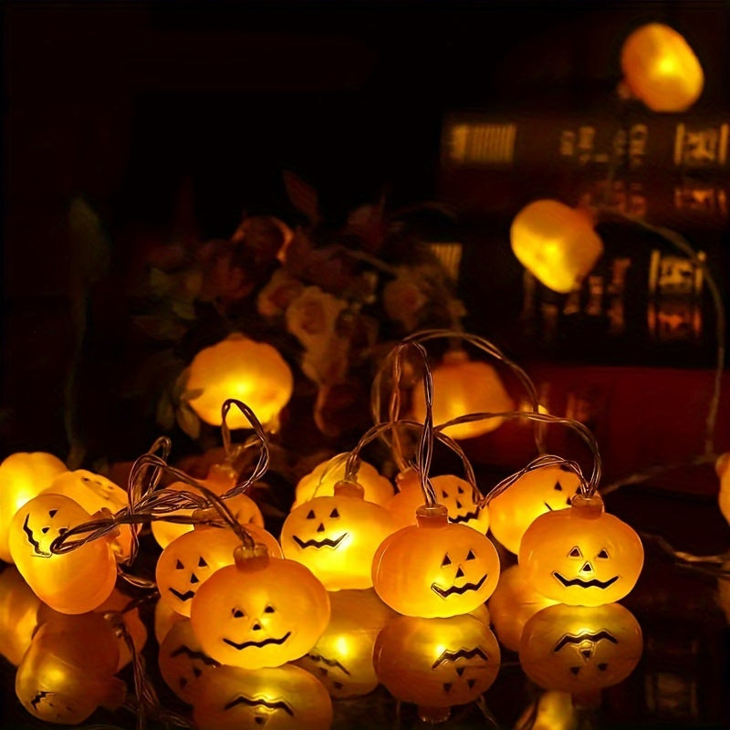 Battery Operated LED Pumpkin String Lights for Halloween Decor