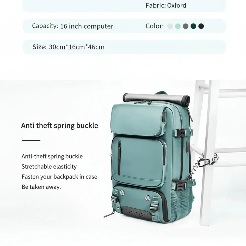 AquaShield Pro Large Travel Backpack with USB Charging Port