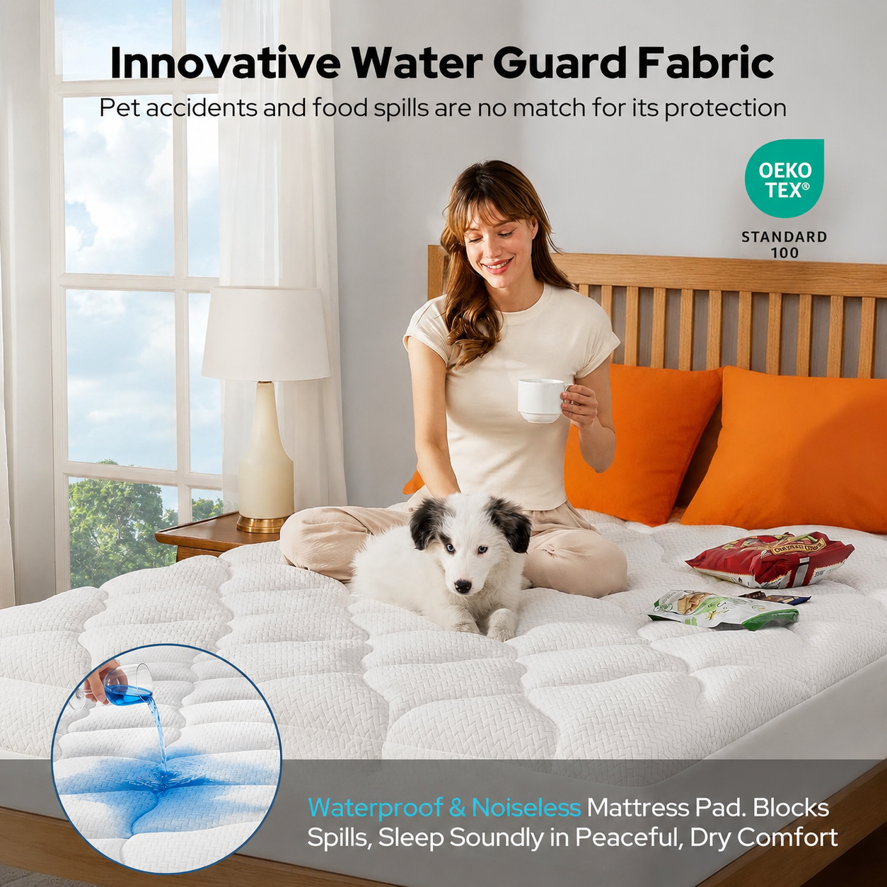 Waterproof Mattress Protector with Deep Pocket - Breathable and Silent