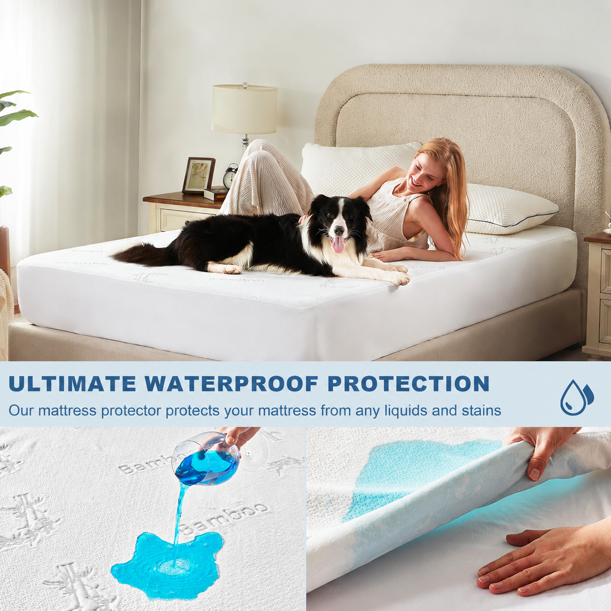 Waterproof Mattress Protector in Bamboo Viscose – Soft, Breathable Cover
