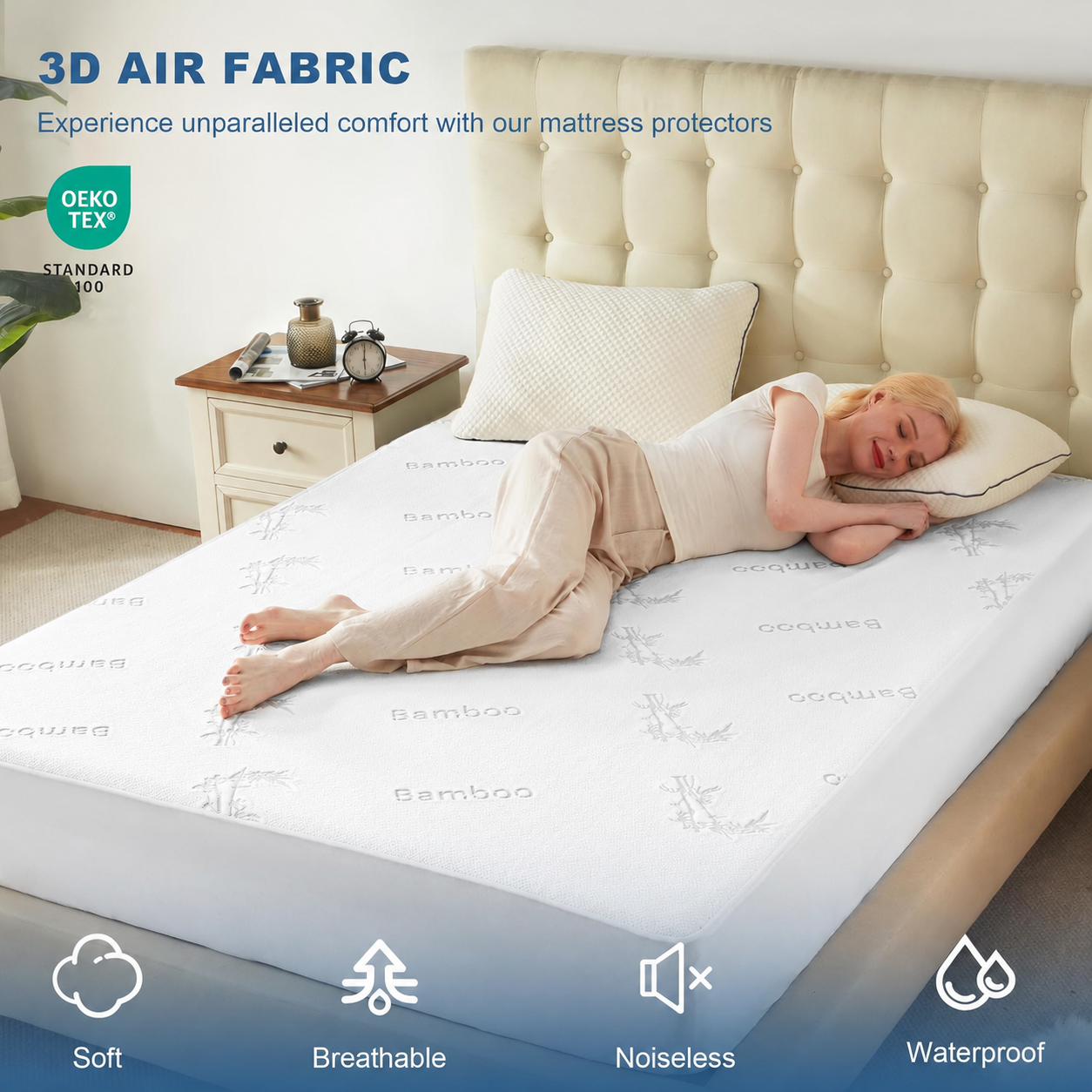 Waterproof Mattress Protector in Bamboo Viscose – Soft, Breathable Cover