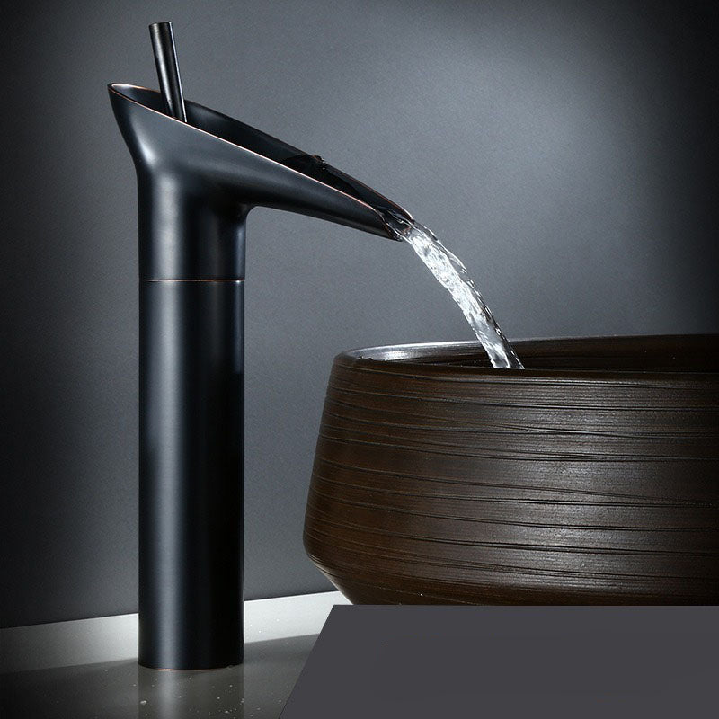 Valloren — Vintage Brass Waterfall Bathroom Faucet with Smooth Flow
