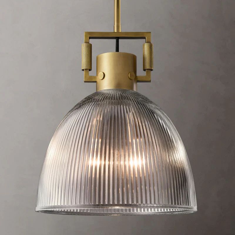 Munda Pendant — Prismatic Glass Kitchen Light with Solid Copper Accents