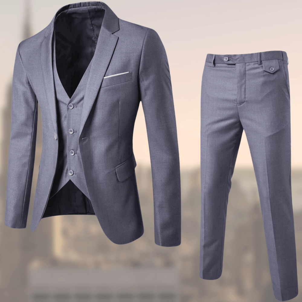 Men’s Three-Piece Suit Set | Tailored Fit & Notch Lapels | Premium Fabric | Versatile Formal Wear