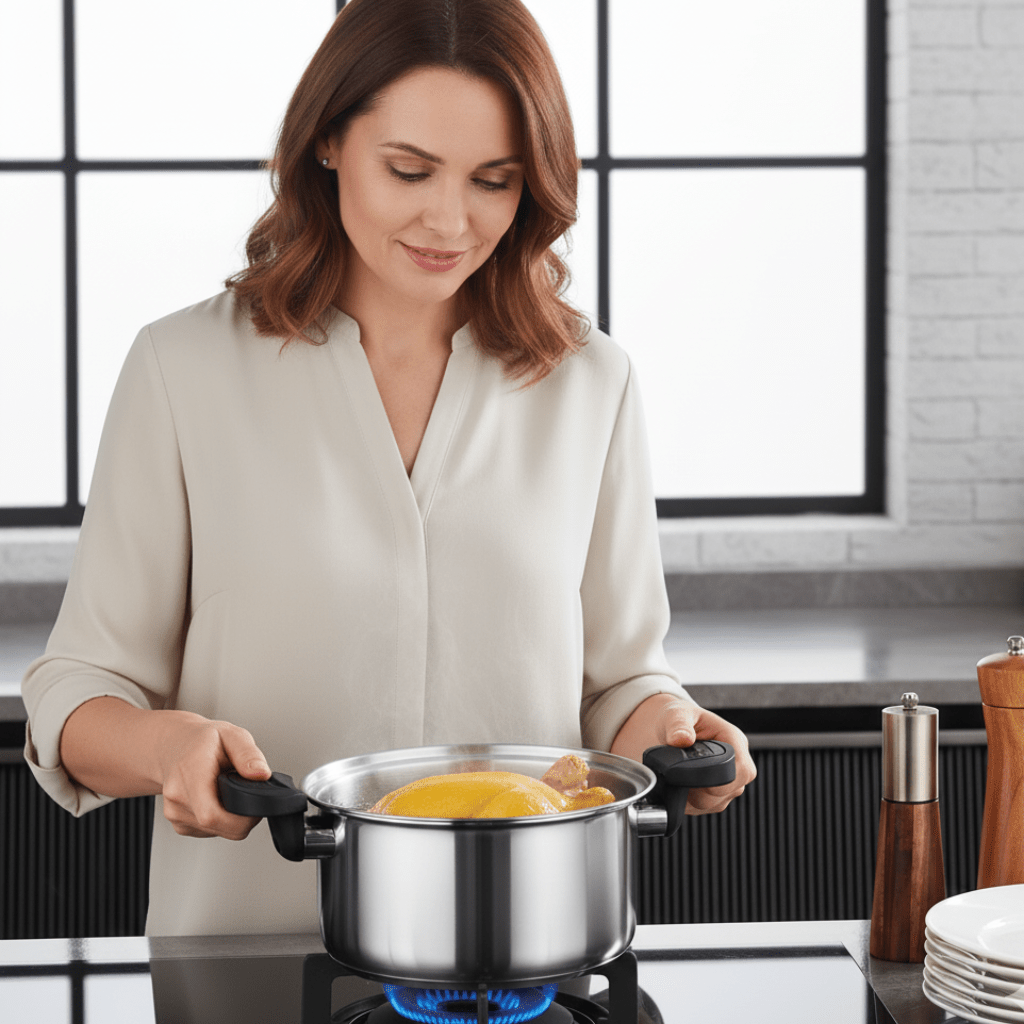 QuickChef Portable Stainless Steel Pressure Cooker for Effortless Meals