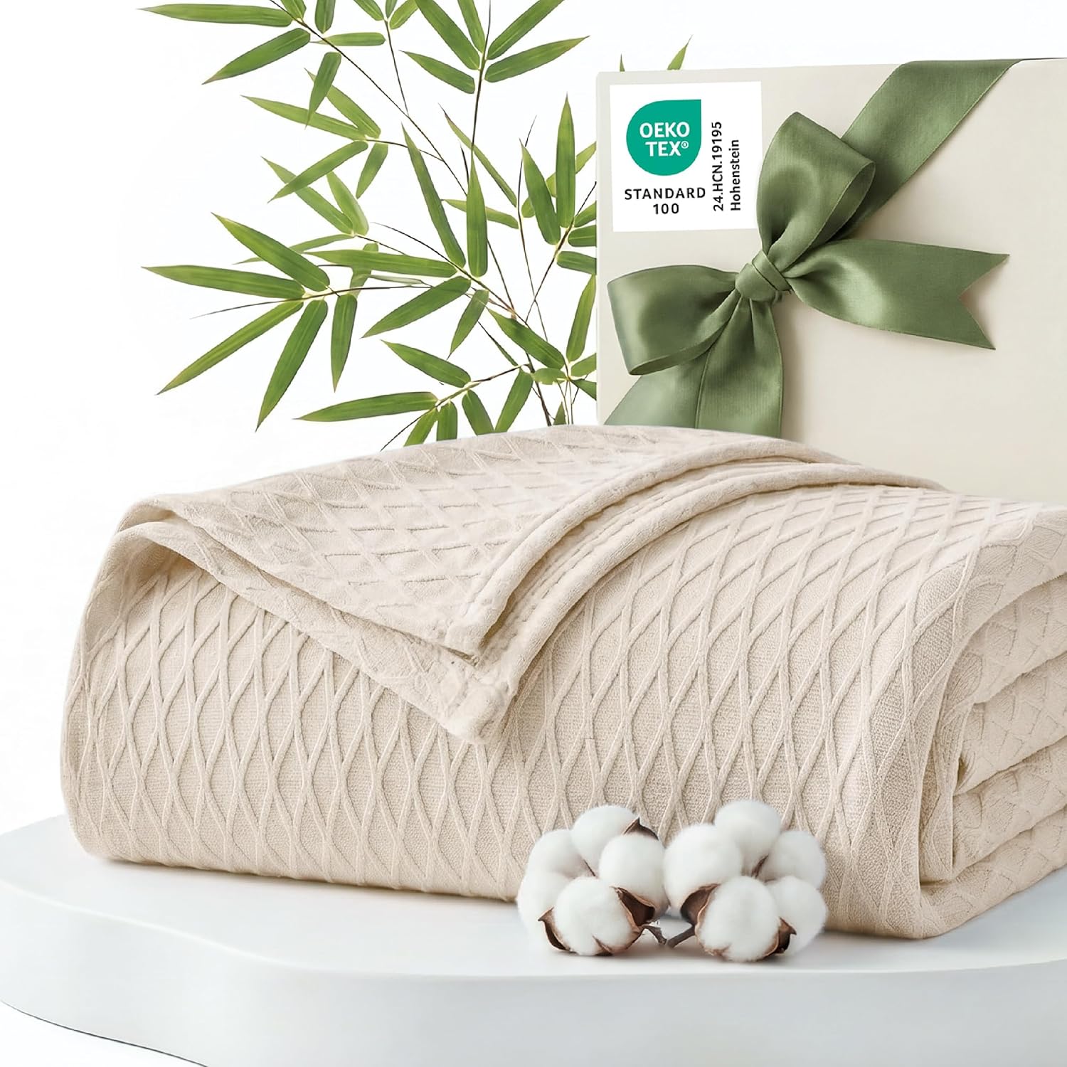 Cooling Bamboo Rayon Throw Blanket for Hot Sleepers - Lightweight Summer Comfort
