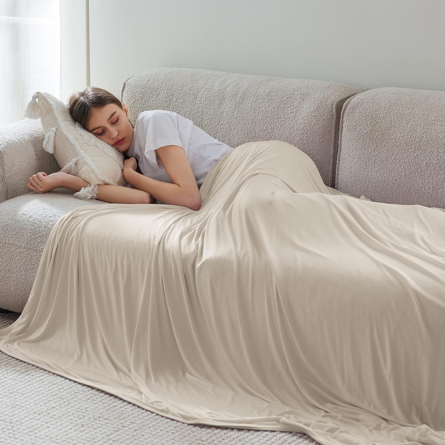 Lightweight Summer Cooling Blanket for Hot Sleepers – Bamboo Rayon Throw