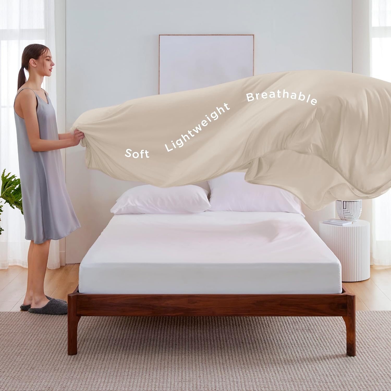 Lightweight Summer Cooling Blanket for Hot Sleepers – Bamboo Rayon Throw